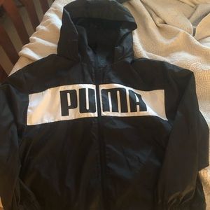 WOMENS BLACK PUMA HOODED RAIN JACKET- large NWOT